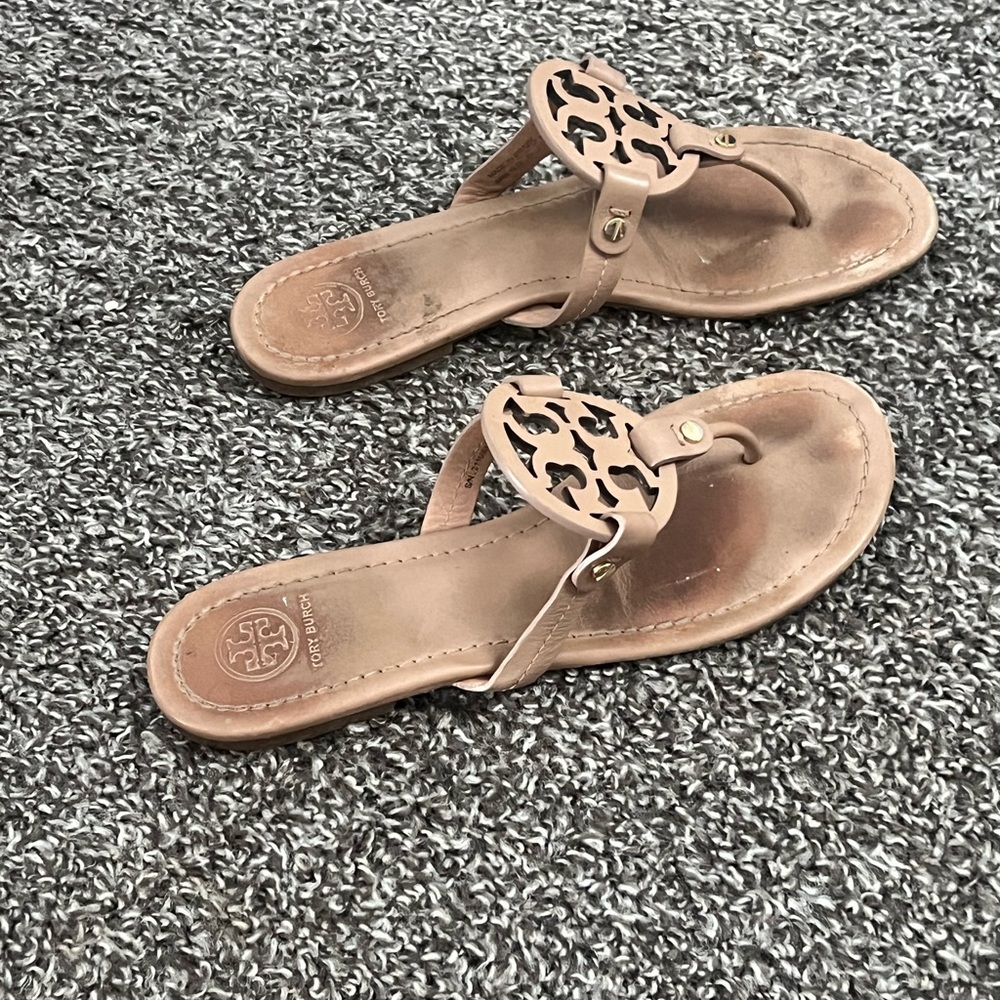 Tory Burch Miller Sand Leather Sandals